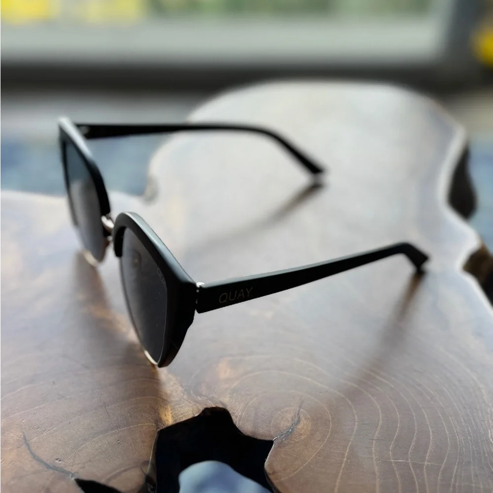 Quay Australia Matte Black Cat Eye Sunglasses - Picture 5 of 9